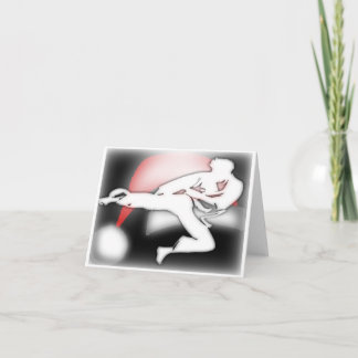 Santa Hat Kicker Martial Arts Wenskaart Feestdagen Kaart