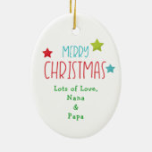 Santa Hat Kitten Ornement céramique pour enfants (Dos)