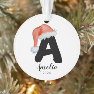 Santa Hat Lettre simple personnalisable A Noël