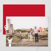 Santa Hat Llama-fotoKerstmis Feestdagenkaart (Voorkant / Achterkant)