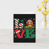 Santa Hat Love Cavalier King Charles Spaniel Dog X Kaart (Gele Bloem)