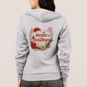 Santa Hat Merry Christmas Zip Hoodie (Achterkant)
