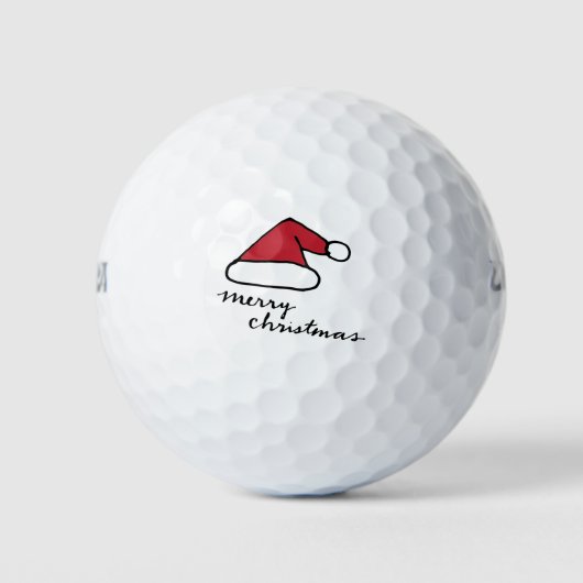 Santa Hat Merry Kerstmis Golfballen (Voorkant)