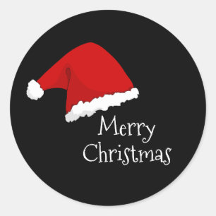 Santa Hat Merry Kerstmis Ronde Sticker