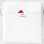 Santa Hat Merry Kerstmis Ronde Sticker (Tas)