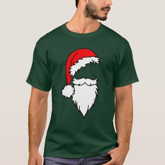 Santa Hat met baard T-shirt (Voorkant)