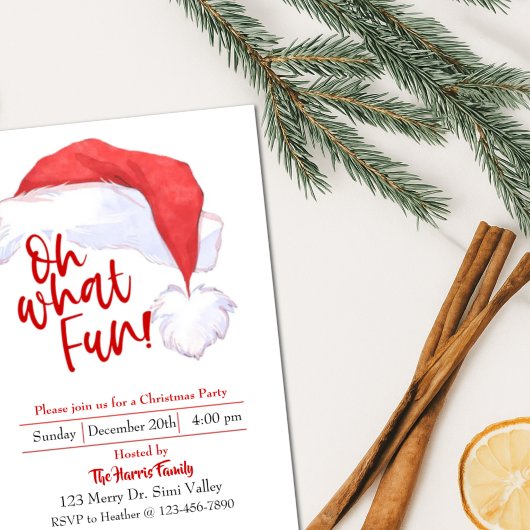 Santa Hat, Modern Christmas party, Holiday party Feestdagenkaart