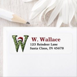 Santa Hat Monogram Etiket