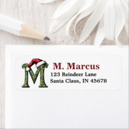 Santa Hat Monogram Etiket