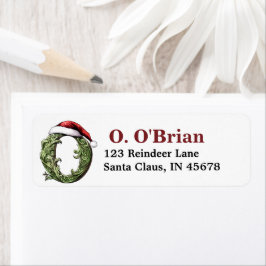 Santa Hat Monogram Etiket