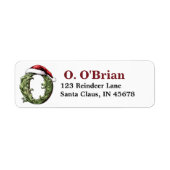 Santa Hat Monogram Etiket (Voorkant)