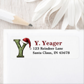 Santa Hat Monogram Etiket