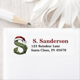 Santa Hat Monogram Etiket