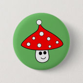 Santa Hat Mushroom Button (Voorkant)