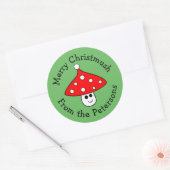 Santa Hat Mushroom Kerst stickers (Envelop)