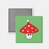 Santa Hat Mushroom Magnet Magneet (Voorkant / Achterkant)