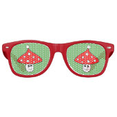 Santa Hat Mushroom Party Shades Retro Zonnebril (Voorkant)