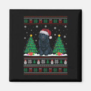 Santa Hat Newfoundland Dog Xmas Tree Lights Ugly S Magneet