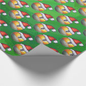 Santa Hat Nine Ball Pattern op Green Cadeaupapier (Hoek)