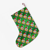 Santa Hat Nine Ball Pattern op Green Kleine Kerstsok (Achterkant (Hangend))