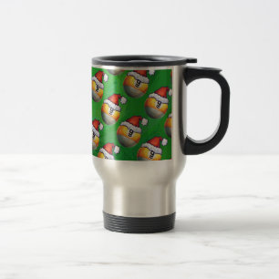 Santa Hat Nine Ball Pattern op Green Reisbeker