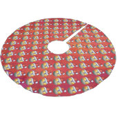 Santa Hat Nine Ball Pattern op Red Kerstboom Rok (Gekanteld)