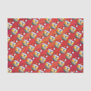 Santa Hat Nine Ball Pattern op Red Tissuepapier