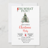 Santa Hat Oh Quel Amusant Noël Fête Invitation (Devant)