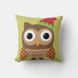 Santa Hat Owl met Polka Dot Wings Pillow Kussen