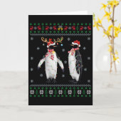 Santa Hat Penguin Bird Kerstmis Lighting Ugly Peng Kaart (Gele Bloem)