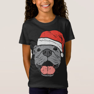 Santa Hat Pitbull Pit Hondenliefhebber kerstfeestm T-shirt