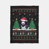 Santa Hat Rat Terrier Hond Kerstboom Lights Ug Fleece Deken (Voorkant)