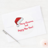 Santa Hat Ronde Sticker (Envelop)