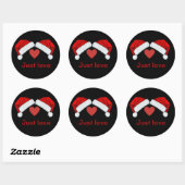Santa hat ronde sticker (Vel)