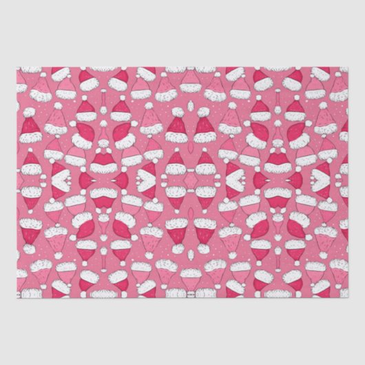 Santa hat roze kerst tissuepapier (Voorkant)