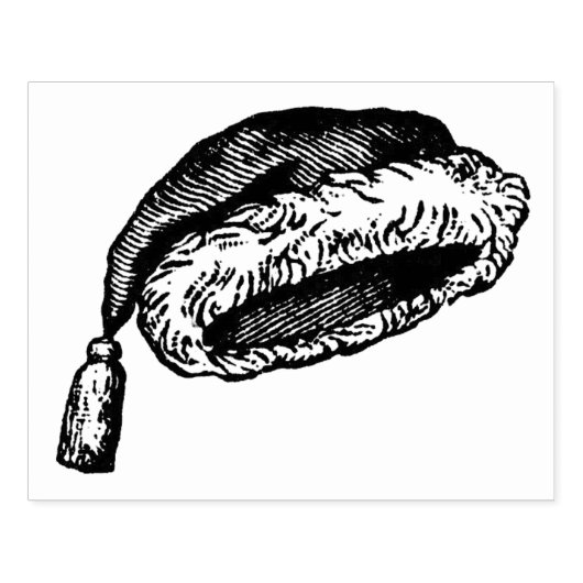 Santa Hat Rubber Art Stamp Rubberstempel (Afrduk)