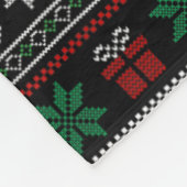 Santa Hat Savannah Cat Kerstboom Lights Ugly Fleece Deken (Hoek)