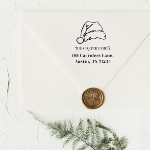 Santa Hat schets retour adres Zelfinktende Stempel
