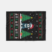 Santa Hat Schnauzer Dog Kerstboom Lights Ugly Fleece Deken (Voorkant (Horizontaal))