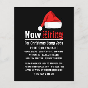 Santa Hat, Seizoensgebonden Recruitment Adverteren Flyer