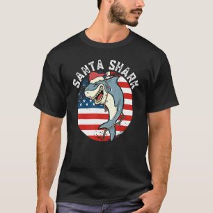 Santa Hat Shark T-shirt