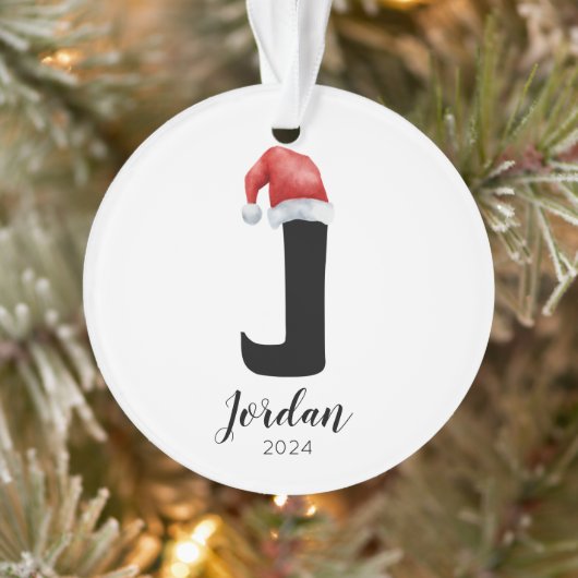Santa Hat Simple Personnalisable Lettre J Christma (Arbre)