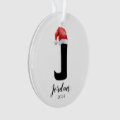 Santa Hat Simple Personnalisable Lettre J Christma (devant)