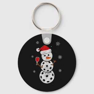 Santa Hat Sneeuwman Cadeaus Voor Xmas Fun Pickleba Sleutelhanger