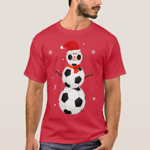 Santa Hat Sneeuwman Kerstverlichting Grappige Kers T-shirt