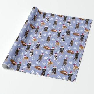 Santa hat Snowflake Blue Cadeaupapier