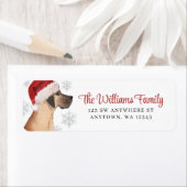 Santa Hat Snowflake Great Dane Retouradres Etiket (Insitu)