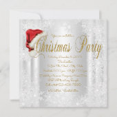 Santa Hat Snowflake Noël Invitations (Devant)