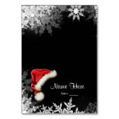 Santa Hat Snowflake Tafel Zitplaatsen Kaart (Voorkant)