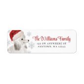 Santa Hat Snowflake White Poodle Retouradres Etiket (Voorkant)